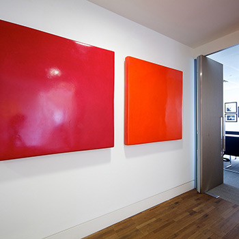 Installation – Quinacridone Pink Fresco and Irgazine Orange Fresco
